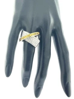 ALFIERI & ST JOHN - Bague en or, saphirs jaunes et diamants certificat IGI