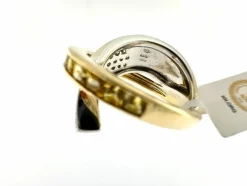 ALFIERI & ST JOHN - Bague en or, saphirs jaunes et diamants certificat IGI
