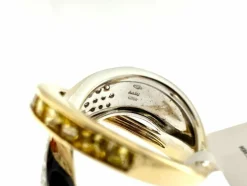 ALFIERI & ST JOHN - Bague en or, saphirs jaunes et diamants certificat IGI