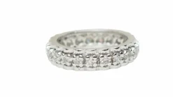 Alliance américaine ancienne or blanc et diamants