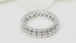 Alliance américaine ancienne or blanc et diamants