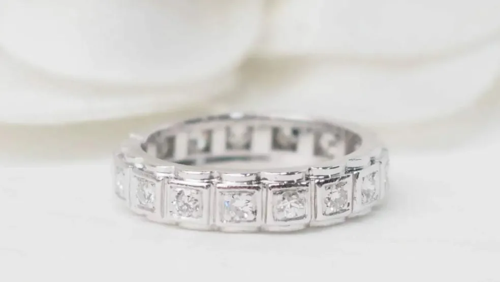 Alliance américaine ancienne platine et diamants