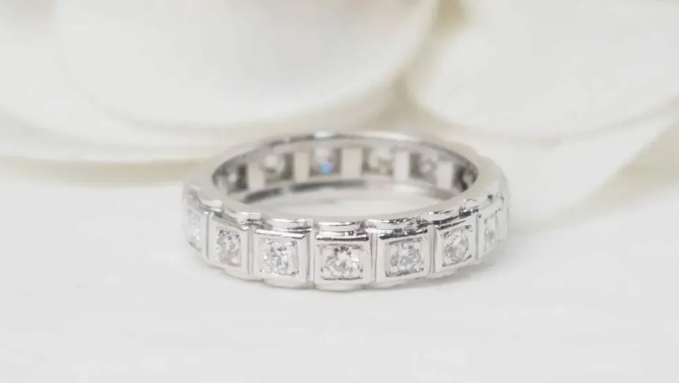 Alliance américaine ancienne platine et diamants