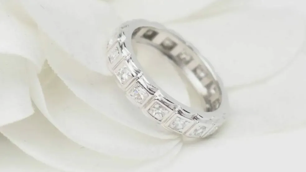 Alliance américaine ancienne platine et diamants