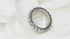 Alliance américaine ancienne or blanc et diamants