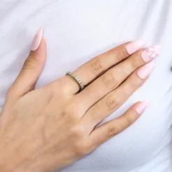 Alliance américaine diamants or blanc