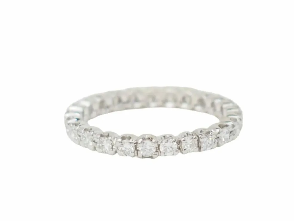 Alliance américaine en or blanc et diamants 1ct