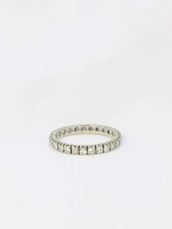Alliance américaine en or blanc et diamants