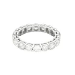 Alliance américaine en or gris et diamants