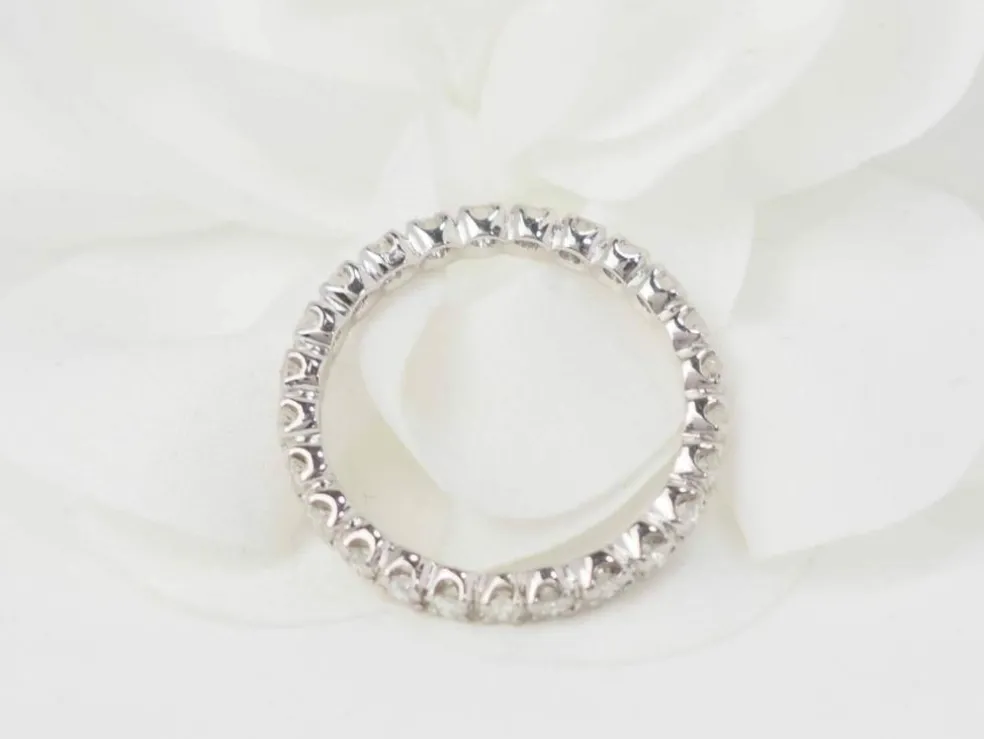 Alliance américaine en or blanc et diamants 1ct