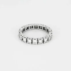 Alliance américaine or blanc et diamants