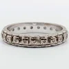 Alliance américaine or blanc 18k ornée de petits diamants taillés en brillants (circa 1960)