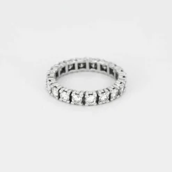 Alliance américaine or blanc et diamants