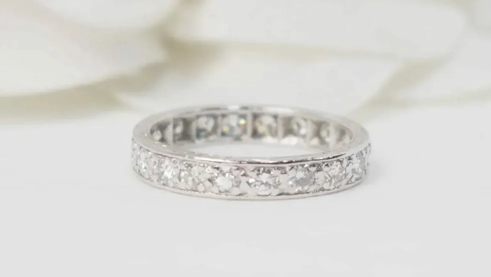 Alliance américaine or blanc et diamants