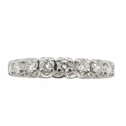 Alliance américaine or blanc et diamants