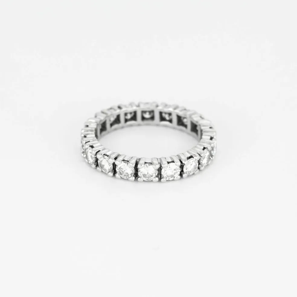 Alliance américaine or blanc et diamants