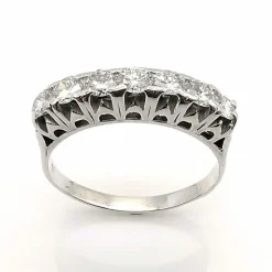 Alliance américaine or blanc et diamants