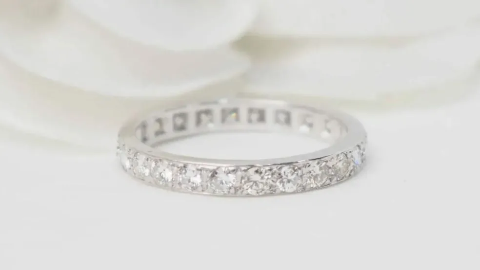 Alliance américaine or blanc et diamants