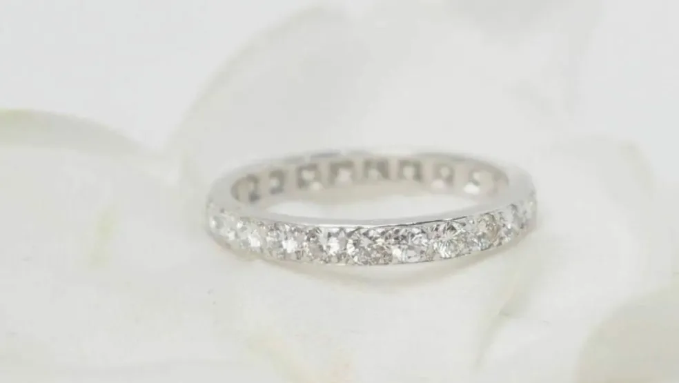 Alliance américaine or blanc et diamants
