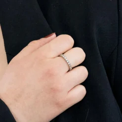 Alliance Américaine or blanc et diamants