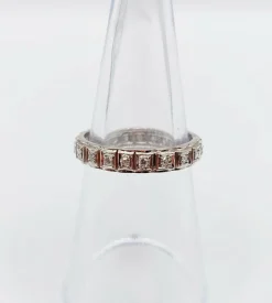 Alliance américaine or blanc 18k ornée de 0,38 carats de diamants taillés en brillants