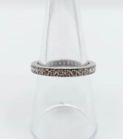 Alliance américaine or blanc 18k et 0,93 carats diamant et monture ciselée