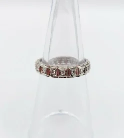 Alliance américaine or blanc 18k ornée de 0,38 carats de diamants taillés en brillants