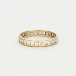 Alliance américaine or gris et diamants