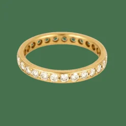 Alliance américaine or jaune et diamants.