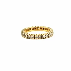 Alliance américaine or jaune diamants