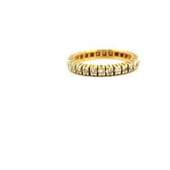 Alliance américaine or jaune diamants