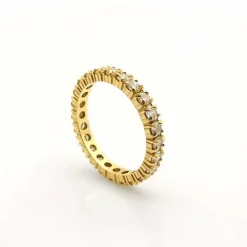 Alliance américaine or jaune diamants