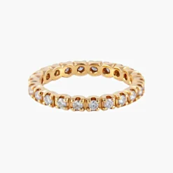 Alliance américaine or jaune diamants