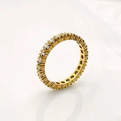 Alliance américaine or jaune diamants