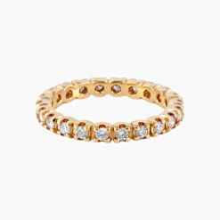 Alliance américaine or jaune diamants