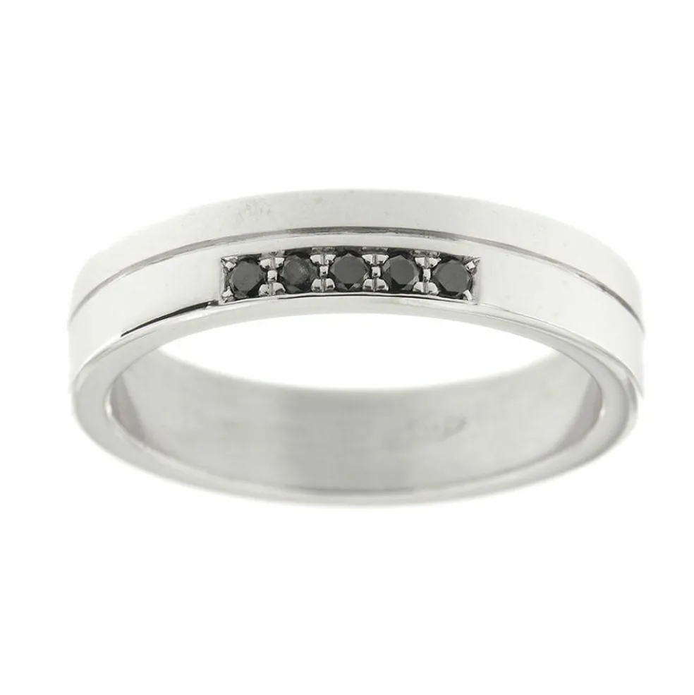 Alliance avec diamants noirs
