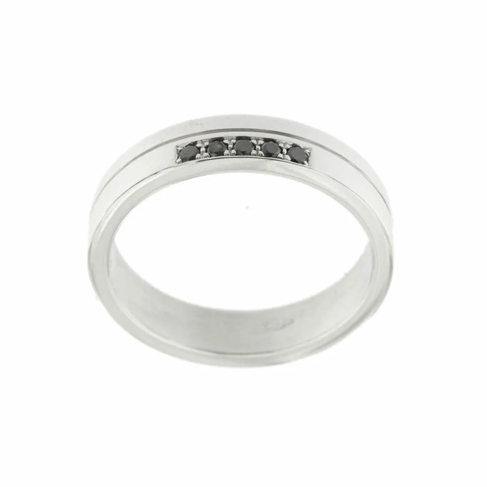 Alliance avec diamants noirs