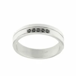 Alliance avec diamants noirs