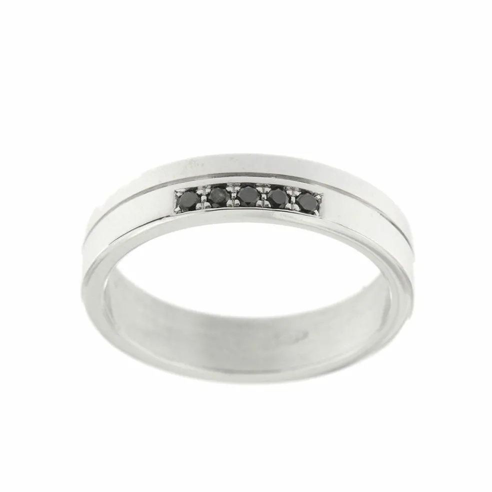 Alliance avec diamants noirs