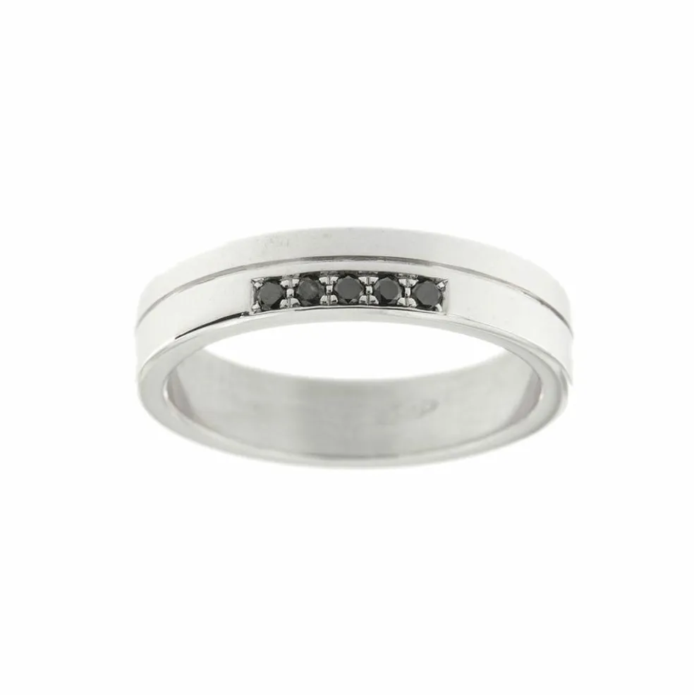 Alliance avec diamants noirs