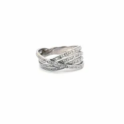 Alliance Croisée Or Blanc Diamants