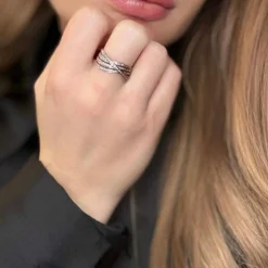 Alliance Croisée Or Blanc Diamants