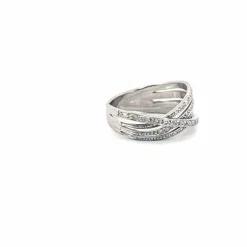 Alliance Croisée Or Blanc Diamants