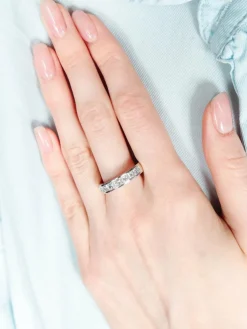 ALLIANCE DEMI TOUR DIAMANTS OR BLANC