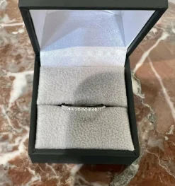 Alliance Demi Tour Diamants Or Gris