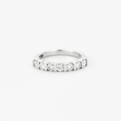 Alliance demie or blanc diamants