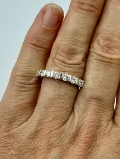 Alliance demie or blanc diamants