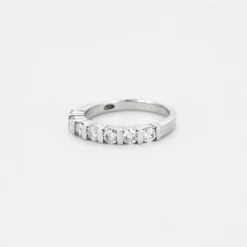 Alliance demie or blanc diamants