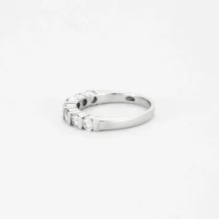Alliance demie or blanc diamants