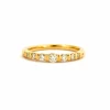 Alliance demi-tour diamants or jaune et diamants
